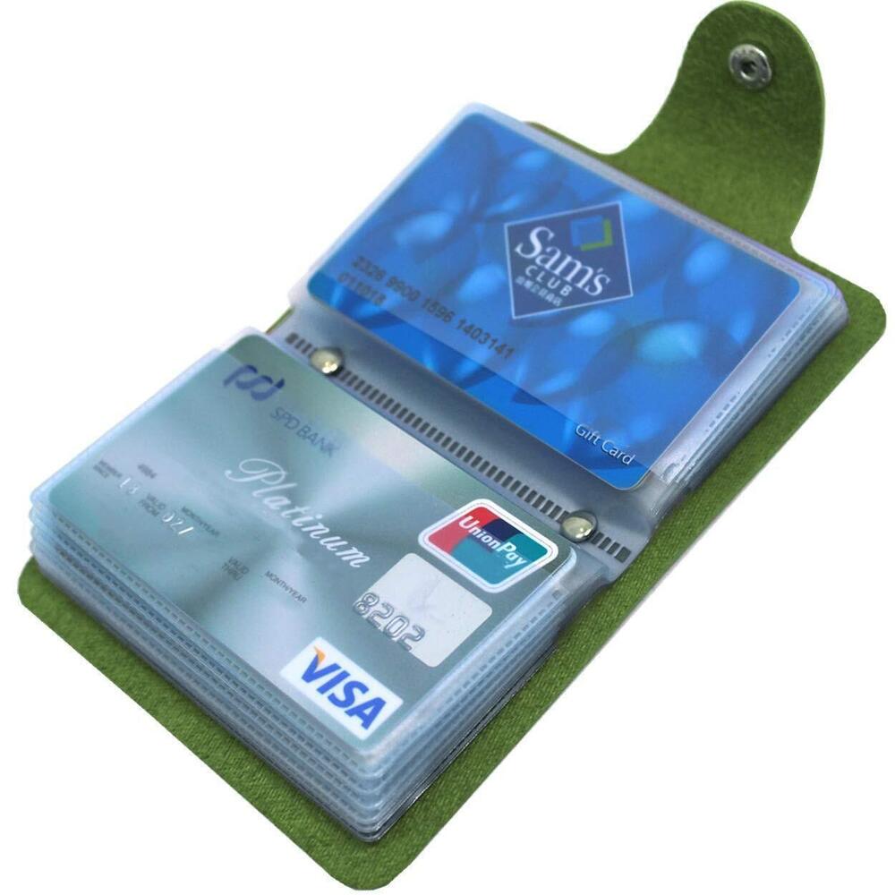 9607 Soft Leather Credit Card Holder & Bank Card Case with 24 Durable